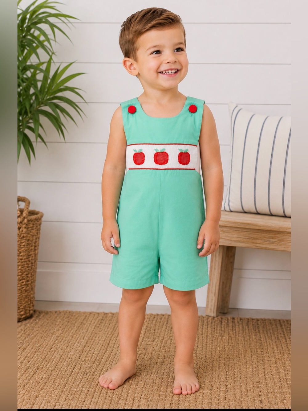 THE SMOCKING BUG BOYS 24 months ROMPER SMOCKED PUMPKIN FALL ONE PIECE